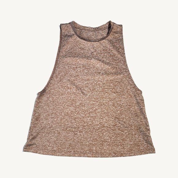 Shein Workout Short Sleeve Top Brown Grey Speckles Size Medium - Picture 1 of 7
